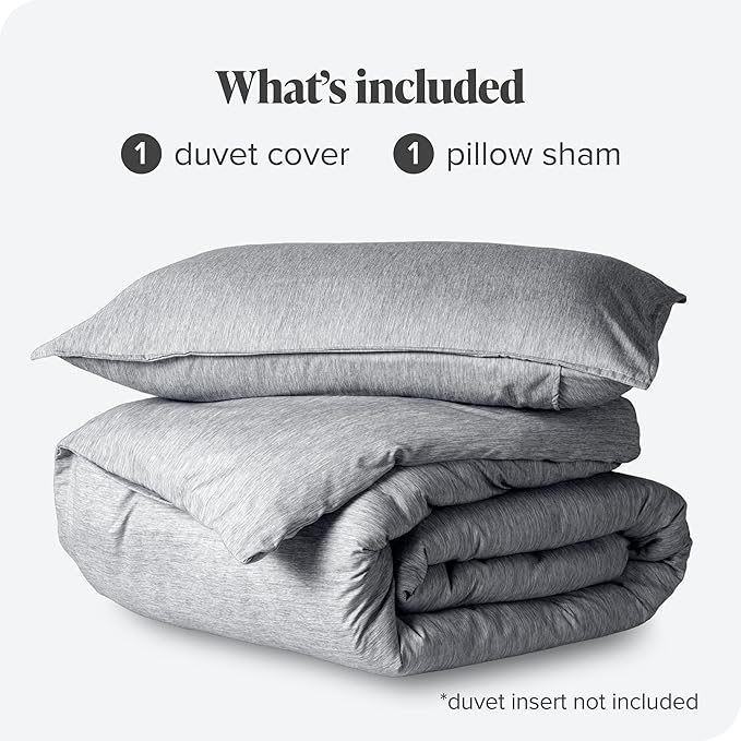 Bare Home Bedding Duvet Cover King Size - Premium 1800 Super Soft Collection - Lightweight, Cooling - Soft Breathable Bedding Duvet Cover (King, Heathered Charcoal)