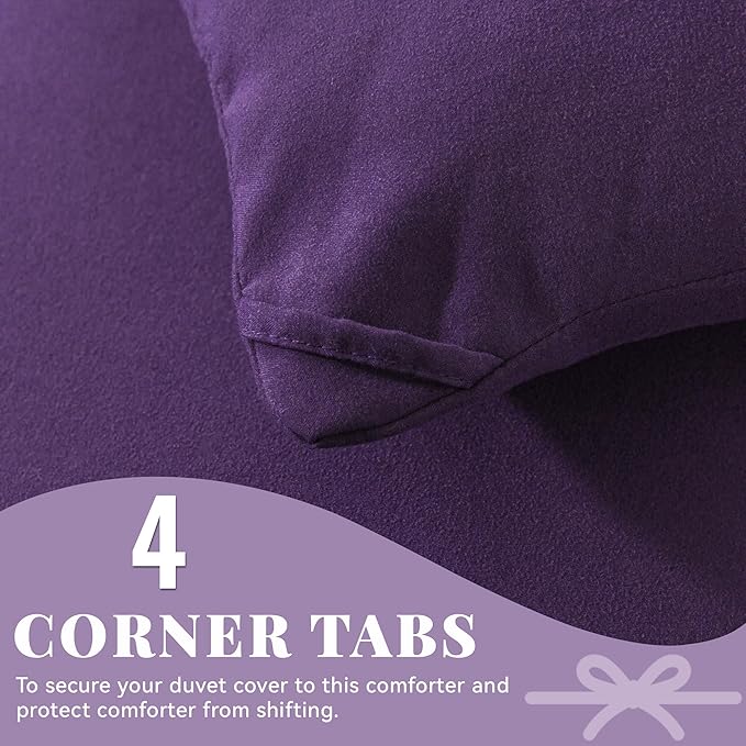 Cosybay Down Alternative Comforter (Purple, Twin) - All Season Soft Quilted Twin Size Bed Comforter - Duvet Insert with Corner Tabs -Winter Summer Warm Fluffy, 64x88 inches