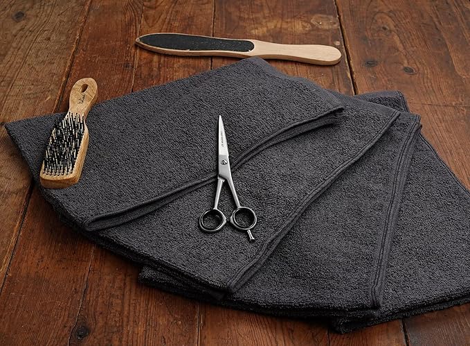 Premium 100% Cotton Hand Towels – Pack of 24, 16x27 Inch – Quick-Dry, Highly Absorbent Salon Towels for Hair Care, Gym, Spa & Bathroom – Charcoal Grey