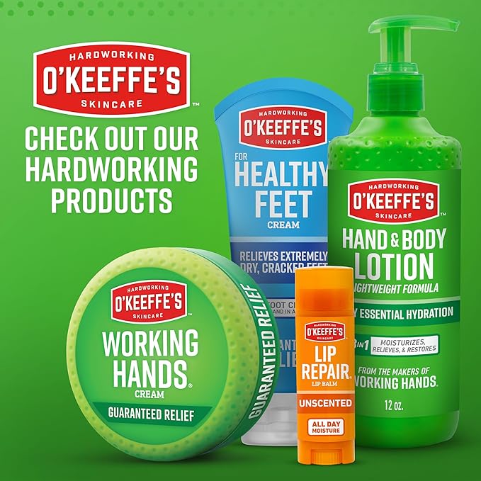 O'Keeffe's Working Hands Hand Cream for Extreme Dryness - 6.8 oz Value Size Jar (12 Pack) - Repairing Skincare for Cracked, Dry Hands