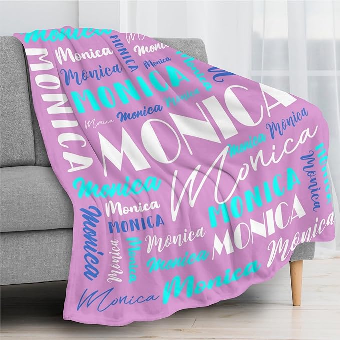 Name Blanket Personalized Blanket for Adult Kids Flannel Customize Throw Blanket Custom (Color 27, 40 x 50 Inches)