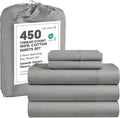 LANE LINEN Split King Sheets for Adjustable Bed – 450 Thread Count 100% Cotton, Soft & Cooling Sateen Weave, 15” Deep Pocket Fully Elasticized Fitted Sheet, Fade-Resistant Bedding, Paloma