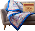 Maison d' Hermine Throw Blanket for Couch Lightweight Soft Warm Breathable Cotton Throw Blankets for Bed Girls Boys Women Men Gifts Sofa Travel Living Room Chair Bedding (50"x60", Indian Floral)
