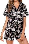 Ekouaer Pajamas for Women Set Silk Satin Pjs Shorts Sleepwear 2 Piece Loungewear S-XXL