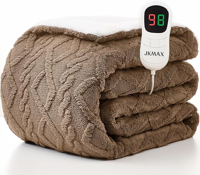Heated Electric Blanket Full Size-72"x84" Heating Blanket with 10 Heating Levels & 5 Time Settings Over-Heat Protection，Winter Warmer for Adults with ETL Certification（Beige）