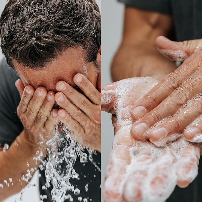 Caldera + Lab The Clean Slate | Men's Organic Foaming Facial Cleanser for Dry, Sensitive, & Normal Skin – Vegan, Natural & Antioxidant Packed Exfoliating Face Wash