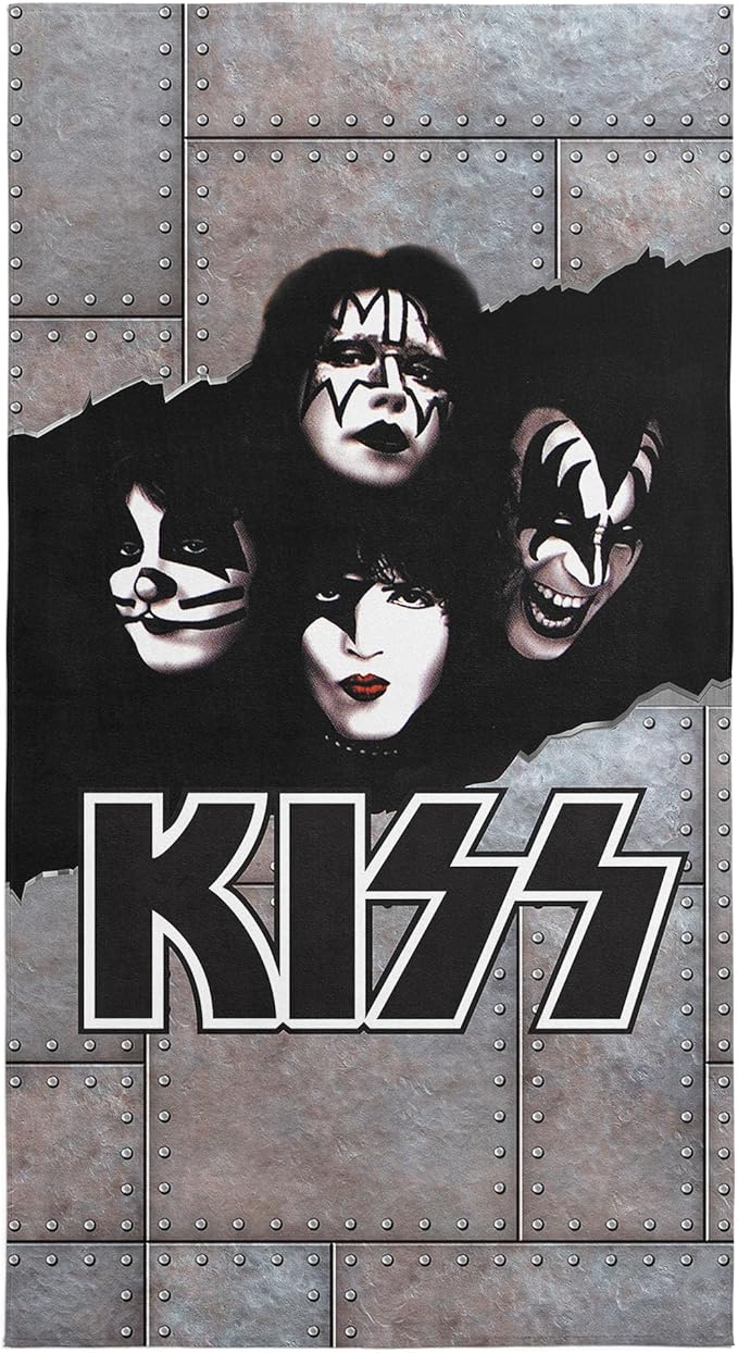 Northwest KISS Breakout Beach Towel, Rock and Roll Pool and Bath Towel, Soft and Absorbent, Quick Dry, 30 x 60 inches