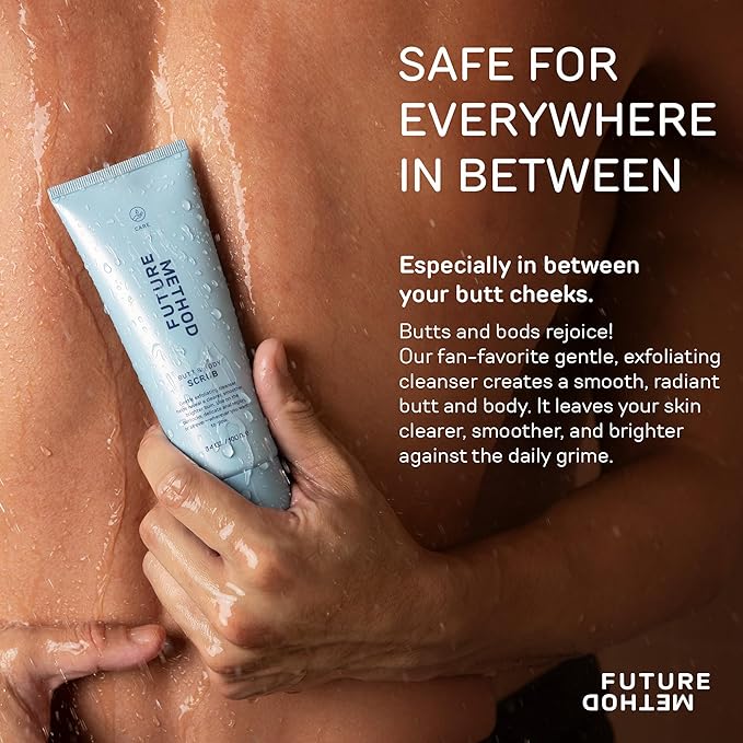 Body Scrub Exfoliating Cleanser - Butt Scrub with Hyaluronic Acid, Jojoba Oil, & Vitamin C - Clarifying & Hydrating Butt Exfoliator, 3.04 oz (Pack of 1)