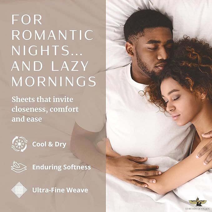 100% Egyptian Cotton Sheets Split King Size | 1200 Thread Count | CEA Gold Seal Certified | Ultra Soft | Cooling for Hot Sleepers | 18" Deep Pocket | Split King Size [White]