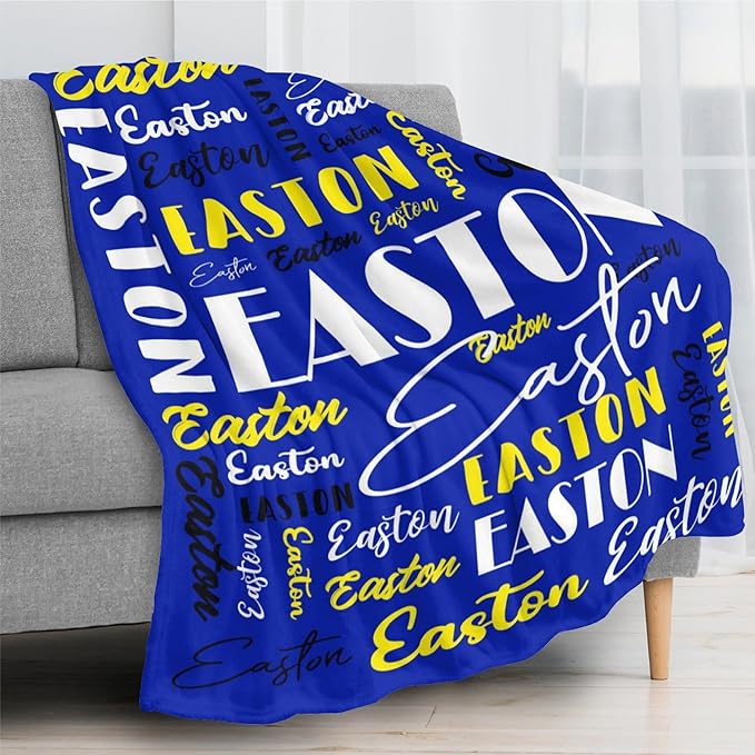 Name Blanket Personalized Blanket for Adult Kids Flannel Customize Throw Blanket Custom (Color 21, 40 x 50 Inches)