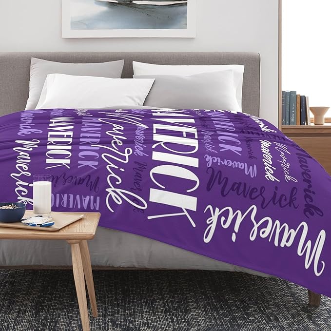 Name Blanket Personalized Blanket for Adult Kids Flannel Customize Throw Blanket Custom (Color 17, 30 x 40 Inches)