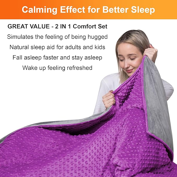 hazli 10 LBs 48" x 72" Super Soft Weighted Blanket for Kids with Removable Cover - Children Heavy Blanket for Girls and Boys - Kids Weighted Blanket
