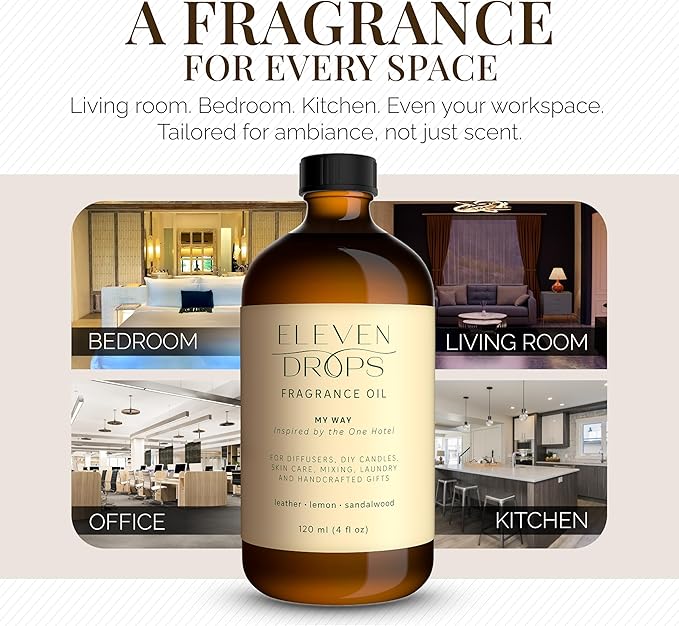 My Way Diffuser Oil - Premium Fragrance Oil Inspired by The One Hotel - Invigorating My Way Scent for Cold Air Diffusers, Home, Office, DIY Candles, Mixing, Lasting, Pet Friendly - 4oz