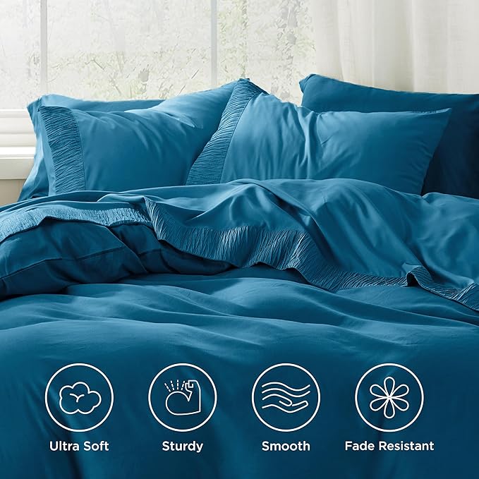 Bedsure California King Sheet Sets - 4 Pieces Soft Cal King Sheets - Breathable & Cooling - Hotel Luxury - Easy Care Polyester Microfiber Bedding for Women, Men, Teal Blue