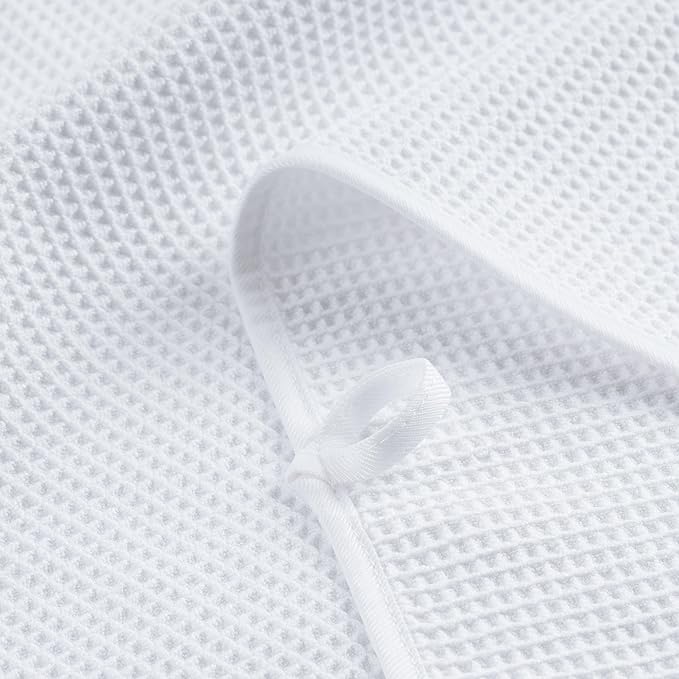 POLYTE Microfiber Oversize Quick Dry Lint Free Waffle Bath Towel for Body, 60 x 30 in, Set of 2