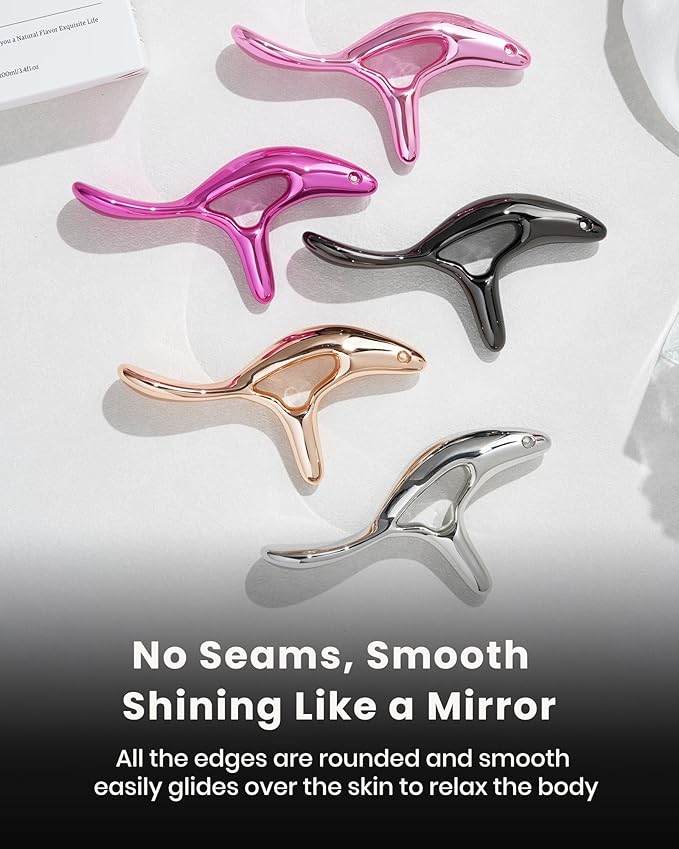 lifechill Trigger Point Massage Tool for Deep Tissue Pain Relief, Gua Sha & Muscle Scraper Tool for Full Body, Thumb Saver Acupressure Tool Relieve Plantar Fasciitis, Black