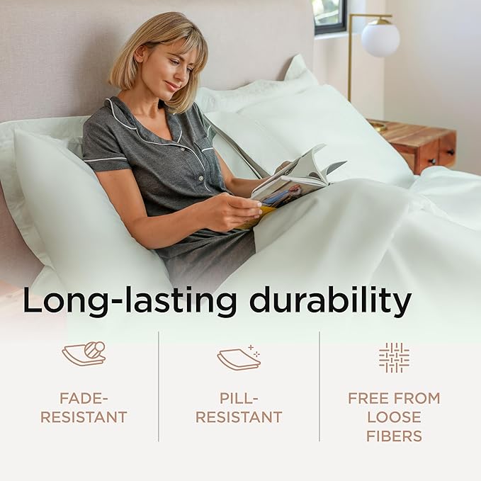 Threadmill Sheets for Twin XL Mattress | 800 Thread Count Twin XL Bed Sheets Set with 15” Deep Pocket | Sateen Weave, Better Than Egyptian Cotton, 3-Piece Bedding Set with Cooling Effect | Seaglass