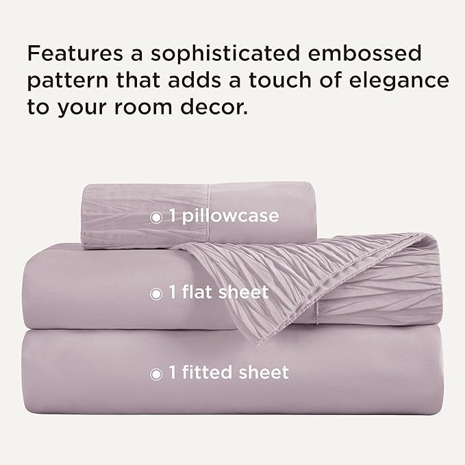 Bedsure Twin Sheets Set - 3 Pieces Soft Twin Bed Sheets - Breathable & Cooling - Hotel Luxury - Easy Care Polyester Microfiber Bedding for Women, Men, Pink Mocha