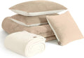 UGG Comforter Set 5 Piece Bed in a Bag with Throw Blanket, Decorative Pillow, Shams, and Reversible Comforter Hypoallergenic Washable Luxury Warm Fluffy Bedding Set, Ivory, King Size (Remina)