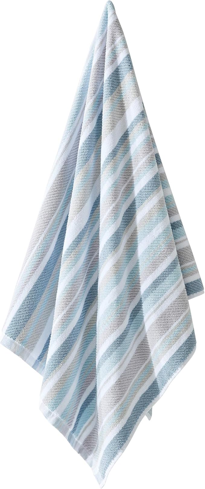 Tommy Bahama - Bath Towels, 100% Soft & Absorbent Yarn-Dyed Cotton with Twill Texture, Low Linting & Fade Resistant, Medium Weight Bathroom Towels (Ocean Bay Tranquil Blue, 3 Piece)