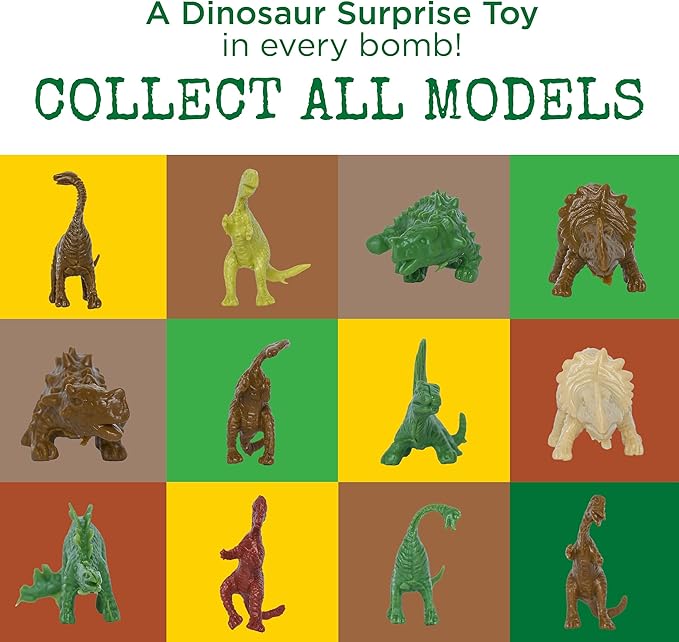 Dinosaur Bath Bombs for Kids with Surprise Dino Toys Inside (6 Pack) - Large Bubble Bath Bombs for Boys and Girls - USA Made, Fruity Scents, Children and Teen Gift Ideas by Two Sisters