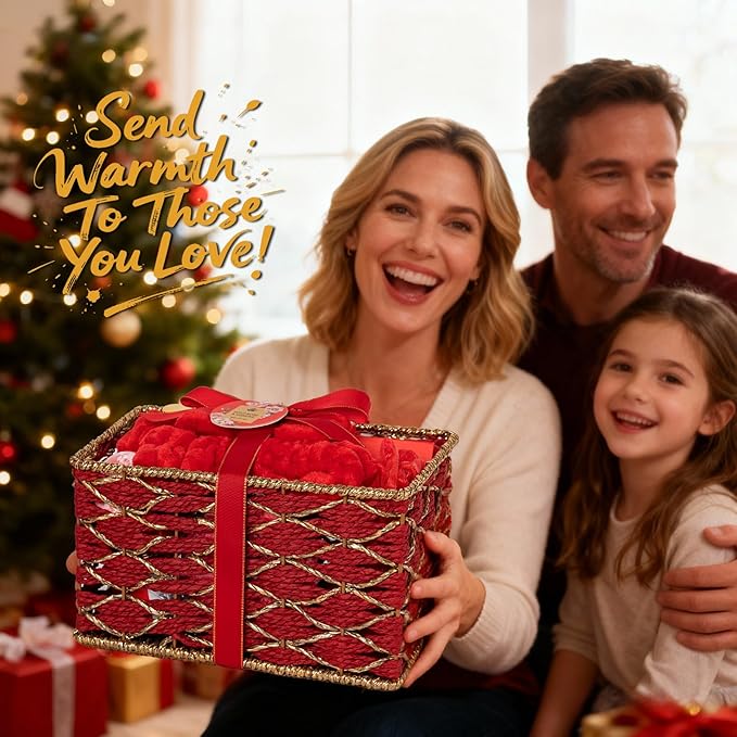 35 Pcs Christmas Gift for Women, Red Rose Bath and Body Basket Gift, Face Skin Care Kit, Home Spa Self Care, Lip Gloss, Diffuser, Necklace, Birthday, Valentines, Mother Day, Bridal Shower, Anniversary