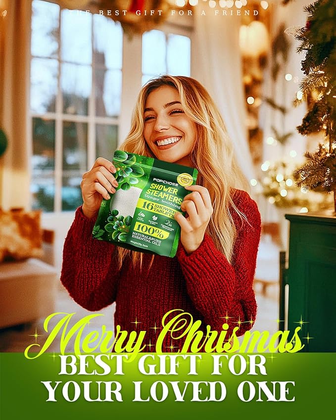 Shower Steamers Aromatherapy 16 Pack, Stocking Stuffers Christmas Gifts for Women, White Elephant Gifts for Adults, Eucalyptus for Shower Quick Relief Nasal Congestion, Self Care & Home Spa Relaxation