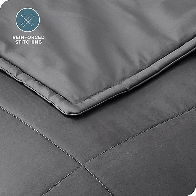 Bare Home Weighted Blanket King Size 30lb (80" x 87") for Adults - All-Natural 100% Cotton - Premium Heavy Blanket Nontoxic Glass Beads (Grey, 80"x87")