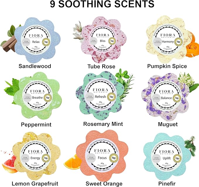 Shower Steamers Aromatherapy - 18 Shower Bombs Aromatherapy Gift Set with Organic Essential Oils for Relaxation and SelfCare, Bath Bombs Tablets, Stocking Stuffers, Christmas Gifts for Her, Wife