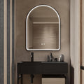 Niccy Arched LED Bathroom Mirror, 40"x30" Black Framed Arch Wall Lighted Mirrors, Arching Frontlit Vanity-Mirror with Memory Function for Bathroom Bedroom, Defogger and 3 Color, Explosion-Proof