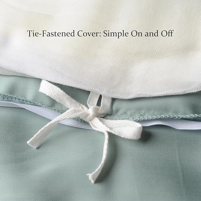 CUDDLE DREAMS Lightweight Silk Filled Comforter for Summer, Detachable Tencel Duvet Cover for Easy Care, Naturally Breathable (Celadon, Twin)