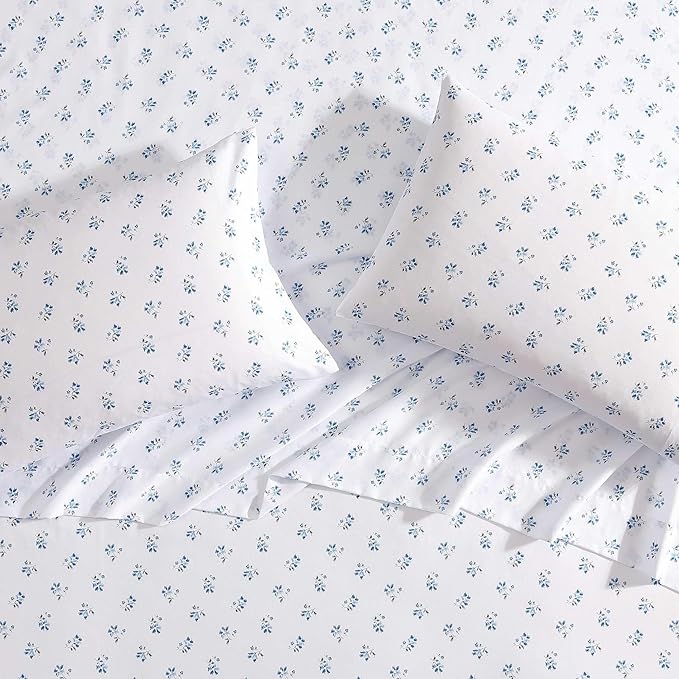 Wrangler - Twin Bed Sheets, Ultra-Soft & Lightweight Bedding with Matching Pillowcase, Lightweight Bed Set for All Season Comfort, Oeko-Tex Certified (Sketchy Ditsy Blue)