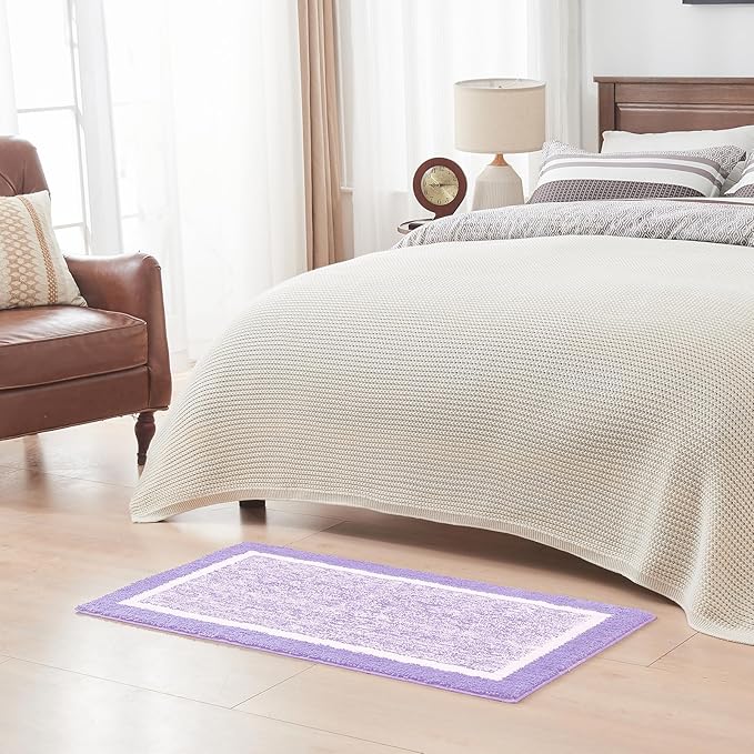 CozeCube Bath mats for Bathroom Non Slip, Fluffy Absorbent Microfiber Bath mat Washable, Aesthetic Bathroom Rugs, Cute Purple Bath mat, Lavender, 32" x 20"