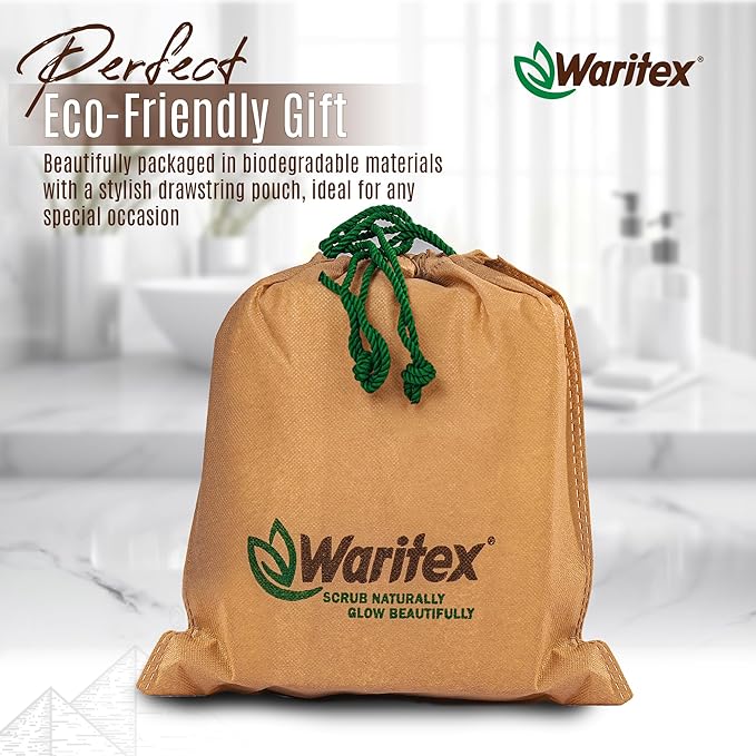 Waritex Premium Natural Egyptian Loofah Sponges, Made from 100% Natural Organic Material, Gentle Skin Exfoliation, and Full-Body Spa Experience – Eco-Friendly Loofah 3 Count (1 Pack)