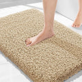 Yimobra Bath Rugs for Bathroom 32x20, Ultra Soft and Water Absorbent Bath Mats, Non Slip Plush Shower Rugs, Microfiber Thick Matts for Bathroom Floor/Tub, Machine Washable, Pure Beige