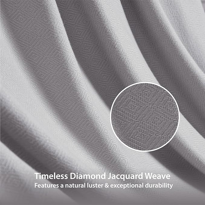 Twin Size Blanket, 70% Rayon (Derived from Bamboo) and 30% Cotton, Lightweight Jacquard Weave, Breathable and Soft Summer Blanket for Bed or Couch, 66” x 90”, Grey