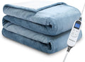 Electric Blanket Twin 62"x84" Heated Electric Blankets 10 Heating Levels 12 Time Settings 8 Hours Auto Off Fast Heating and Overheat Protection ETL Certified Machine Washable,Light Blue