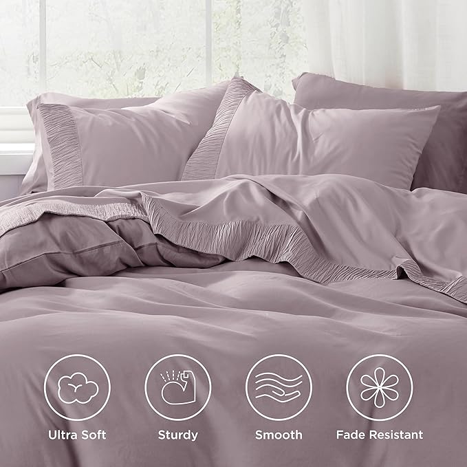 Bedsure Twin Sheets Set - 3 Pieces Soft Twin Bed Sheets - Breathable & Cooling - Hotel Luxury - Easy Care Polyester Microfiber Bedding for Women, Men, Pink Mocha