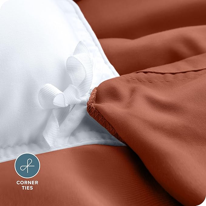 Bare Home Bedding Duvet Cover California King Size - Premium 1800 Super Soft Collection - Lightweight, Cooling - Soft Breathable Bedding Duvet Cover (Cal King, Terracotta)