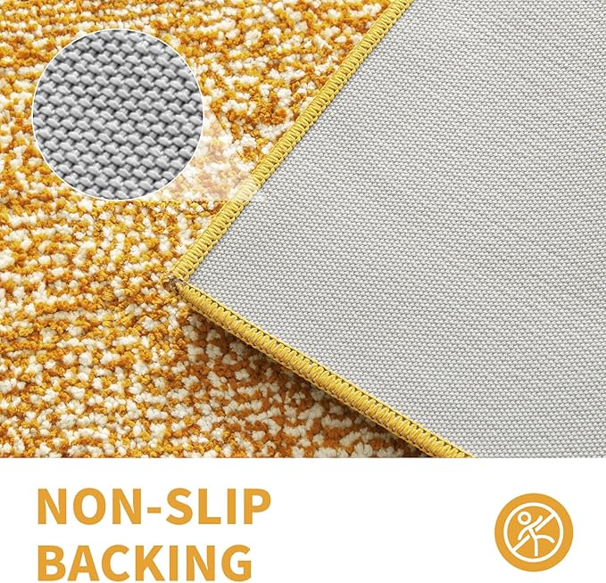 CozeCube Bath mats for Bathroom Non Slip, Fluffy Absorbent Microfiber Bath mat Washable, Aesthetic Bathroom Rugs, Long Harvest Gold Bath Runner, Harvest Gold, 59" x 24"