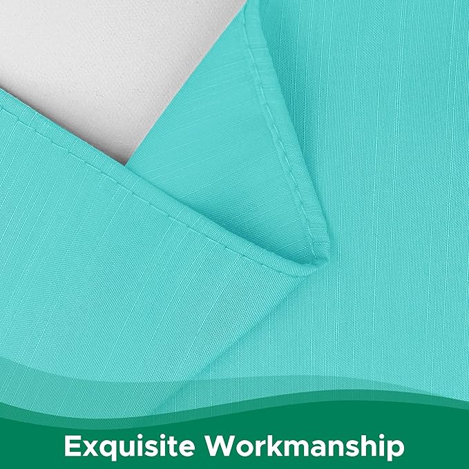 Biscaynebay Wrap Around Bed Skirts for Queen Beds 17" Long Drop, Aqua Adjustable Elastic Dust Ruffles Easy Fit Wrinkle Resistant Silky Luxurious Fabric Machine Washable