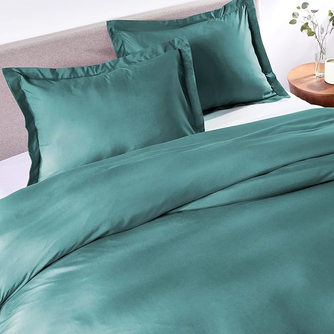 PeachSkinSheets 1500tc Level of Softness Soft Cooling Duvet Cover Set | King/Cali King Size - The Real Teal