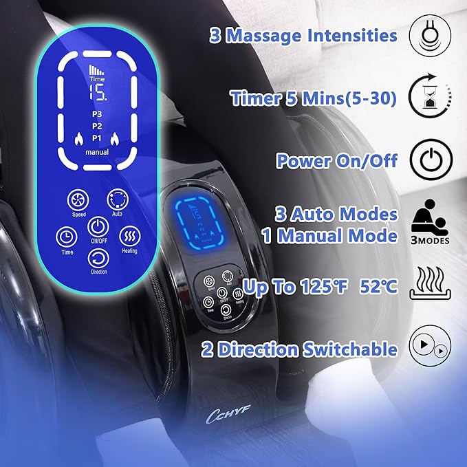 Shiatsu Foot Massager with Heat,Foot Massager for Plantar Fasciitis,Pain Relief and Heat Therapy,Massage Foot/Calf with Deep Kneading,Christmas Gift for Women and Men(Black)