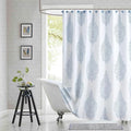 Extra Long Fabric Shower Curtain, White and Blue Paisley Damask Medallion Print Shower Curtains for Bathroom, 72" W x 84" H