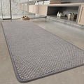 PADOOR-Bath Mat Runner-Super Absorbent Chenille Bathroom Mats-Rubber Backed Bath Mats for Bathroom Non Slip, Easy Clean Bathroom Runner Rugs Front of Bathtub,Shower Room,Sink-24×48, Grey&Beige
