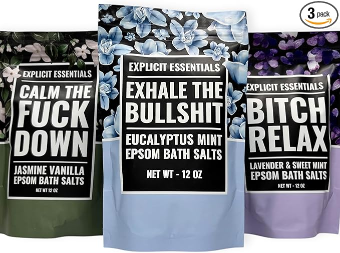 Calming Bath Salt Trio Gift Set Bundle for Women, Spa Gift Idea for Women