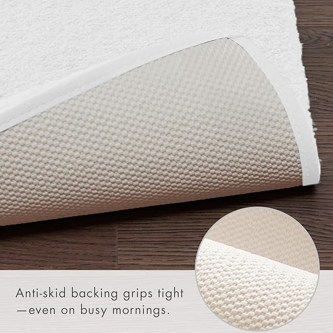 Madison Park Signature Marshmallow Bathroom Rug Non Slip, Luxrurious Plush Bath Mat, Absorbent, Quick Dry, Spa Design Bath Room Décor, 20x24, White