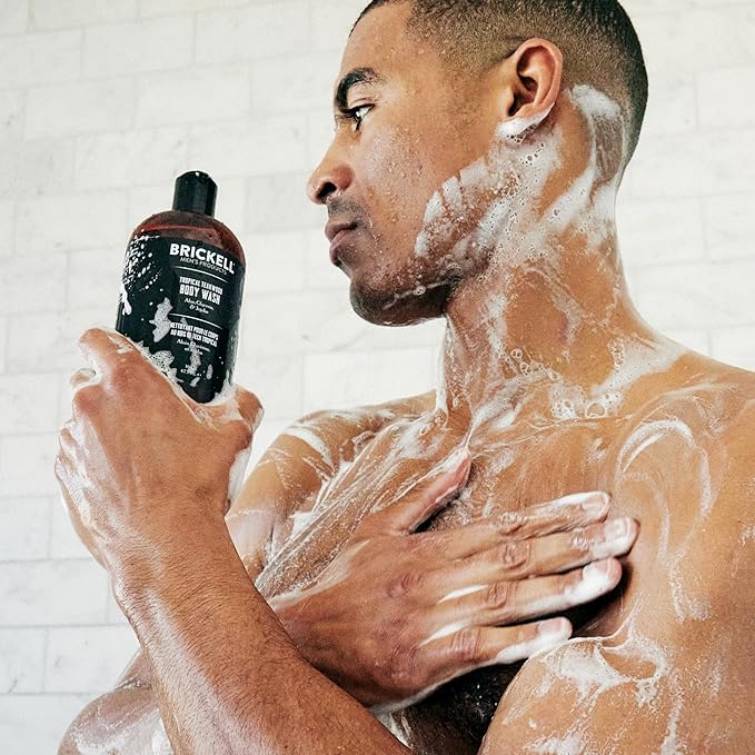 Brickell Men's Invigorating Body Wash for Men, Natural and Organic Deep Cleaning Shower Gel with Aloe, Glycerin, and Jojoba Oil, Sulfate Free (Lemon Lime, 16 Ounce)