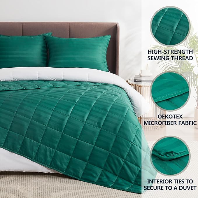 Weighted Blanket Queen/King Size (80"x87" 20lbs),Ultra Soft and Cozy Cooling Weighted Blanket for Adult,Heavy Blanket with Machine Washable Soft Blanket, Green