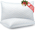 DIORIS Pillows Queen Size Set of 2 - Luxury Hotel Collection Bed Pillows for Sleeping, Breathable Medium Firm Down Alternative Microfiber Filled Pillows for Back, Stomach Sleepers